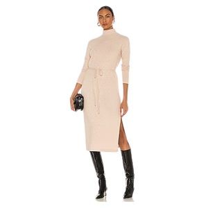 Vince Long Sleeve Turtleneck Dress in Marzipan size XL